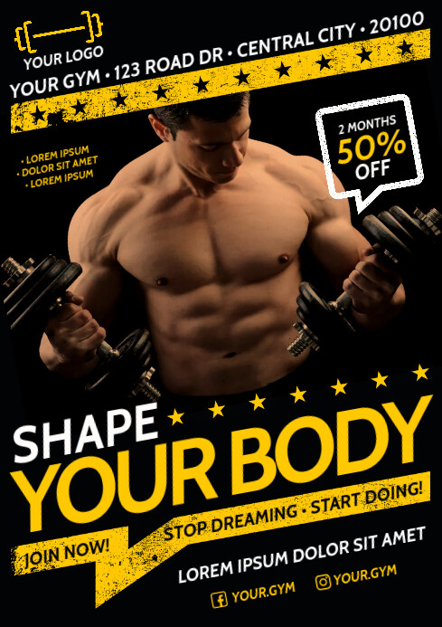 GYM POSTER Template | PosterMyWall