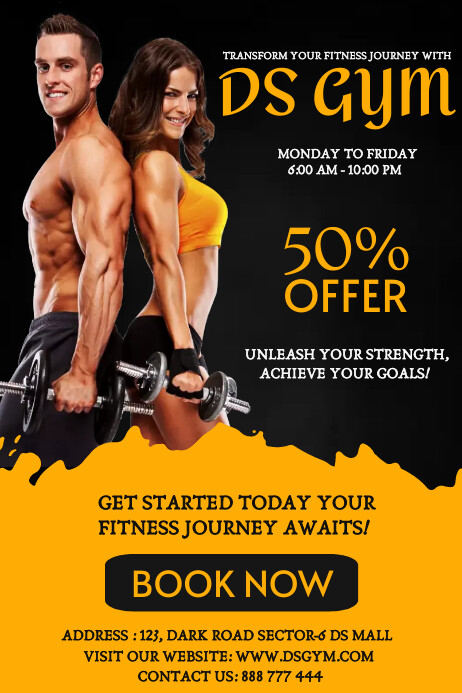 gym poster template design | PosterMyWall