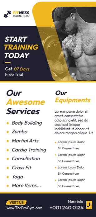Gym Rack Card Gym Rack Card Template | PosterMyWall