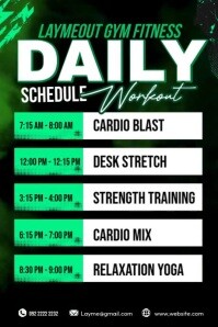 Gym Schedule Green Theme Plakkaat template