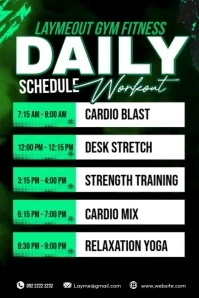Gym Schedule Green Theme Póster template