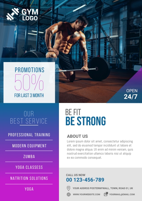 Gym Template | PosterMyWall