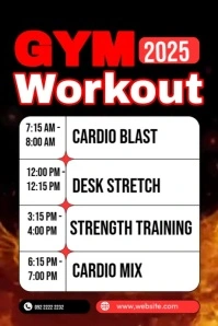 Gym Work Out Red Theme Poster template