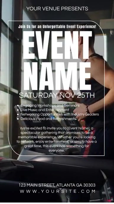 gym workout exercise event TikTok Video Template | PosterMyWall