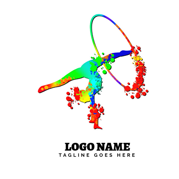 Gymnastic logo Logótipo template