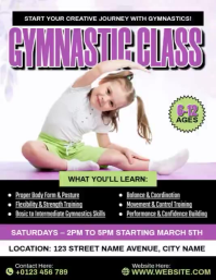 Gymnastics Class ใบปลิว (US Letter) template