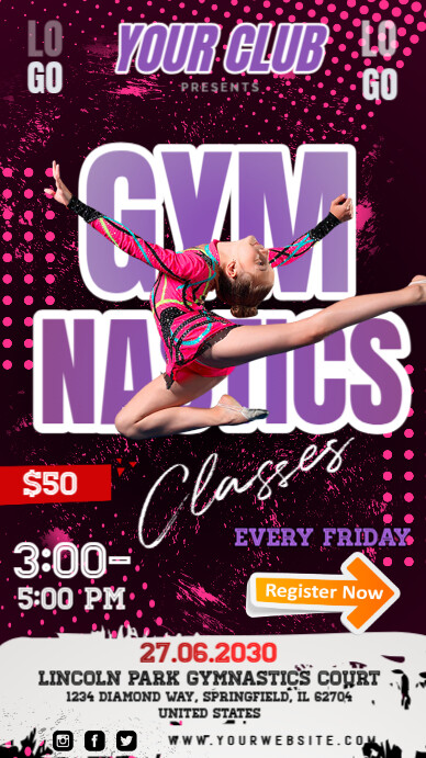 gymnastics classes Instagram Story template