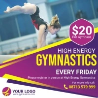 Gymnastics coaching service social media adve Cuadrado (1:1) template