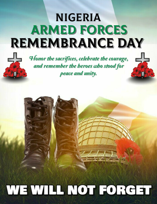 Armed forces remembrance day Flyer (US Letter) template