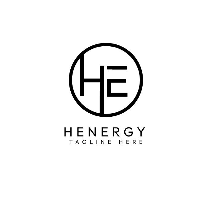 h logo, e logo Logotyp template