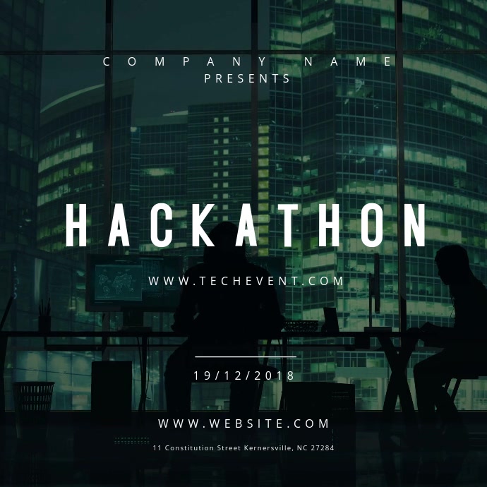 Hackathon Event Motion Poster สี่เหลี่ยมจัตุรัส (1:1) template