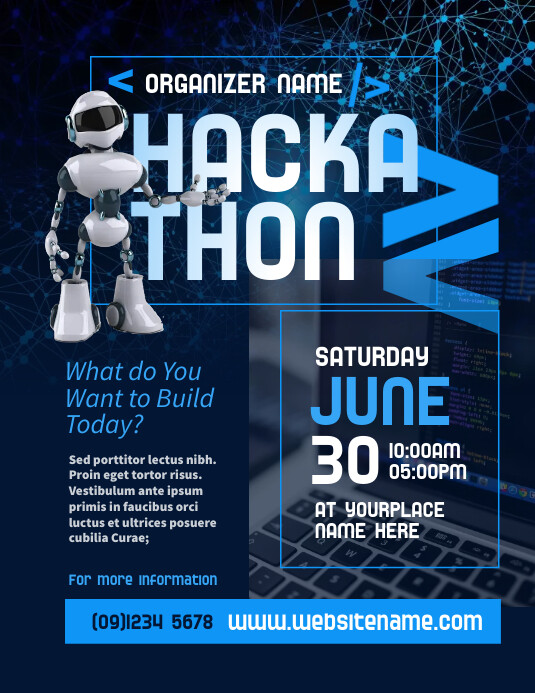 Hackathon Flyer Templat | PosterMyWall