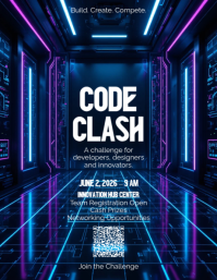 Purple Hackathon Event Flyers Template | PosterMyWall