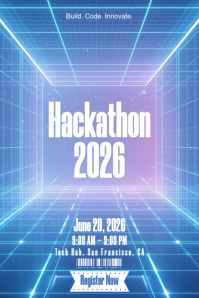 Purple Hackathon Event Flyers Template | PosterMyWall