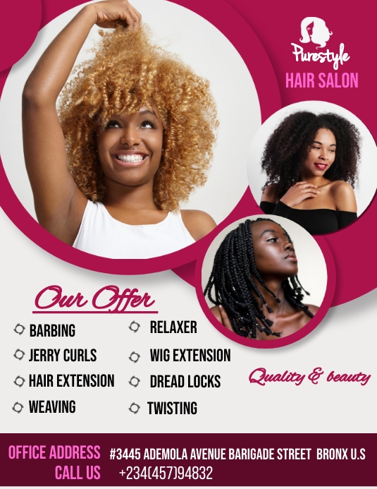hair (1) Løbeseddel (US Letter) template