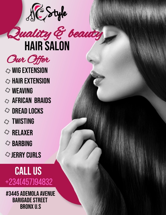 hair (3) Flyer (US Letter) template