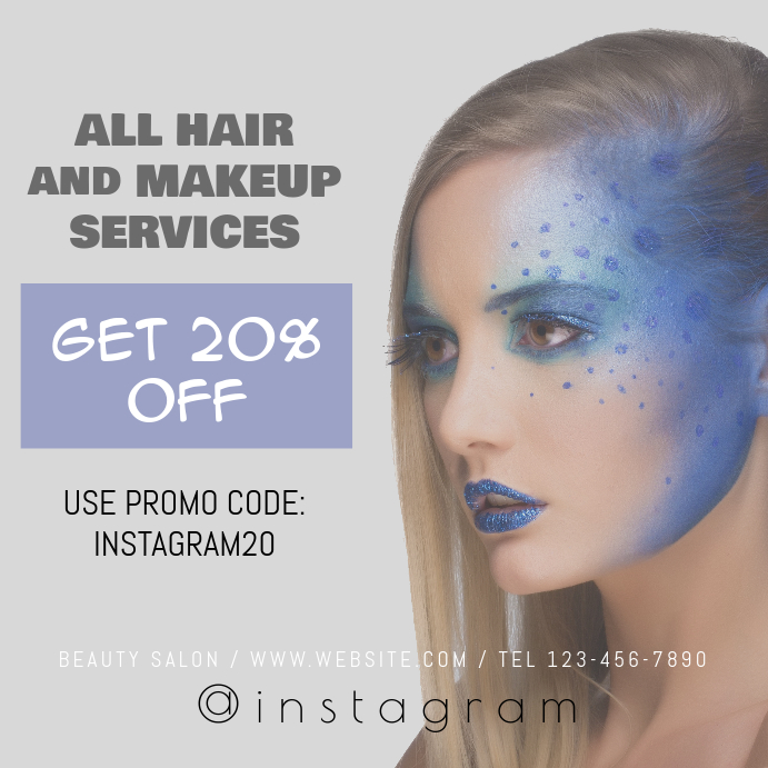 Hair and Makeup Services Instagram Banner Iphosti le-Instagram template