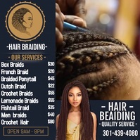 Hair Braiding Instagram Post template