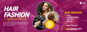 Hair Care Center Ad Template Portada de Facebook