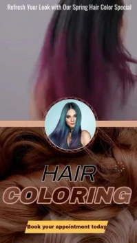 Hair coloring ad Instagram Reel template