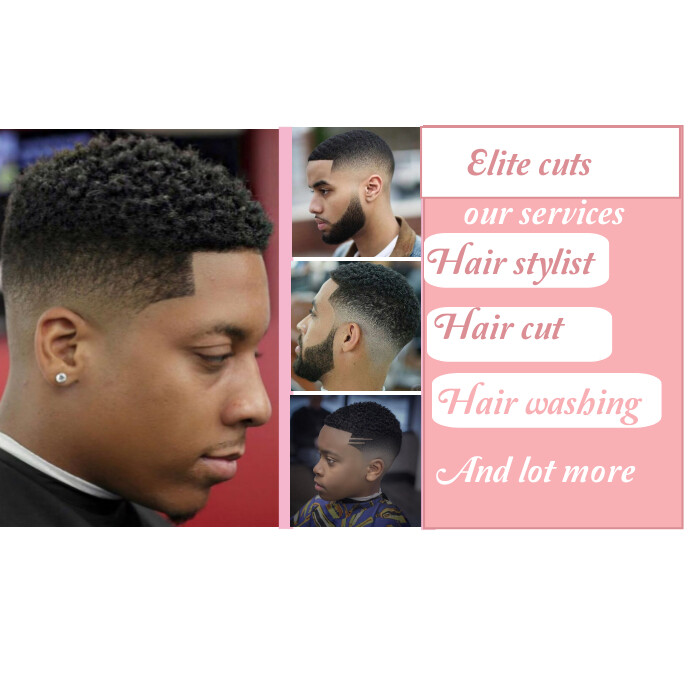 Hair cut advertising โพสต์บน Instagram template