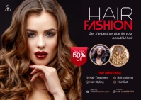 Hair Fashion Show Postcard Cartolina template