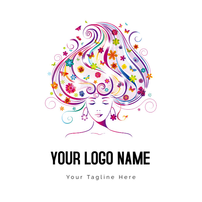 Copy of Hair Iron Hairstyle Hair Coloring Logo | PosterMyWall