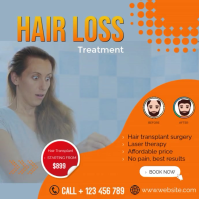 Bold Orange Medical Hair Restoration Social Post Message Instagram template