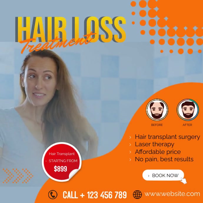 hair loss treatment Instagram-bericht template