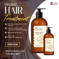 Hair Oil Banner Ad Square (1:1) template