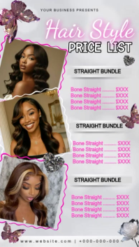 Hair price list template Instagram Story
