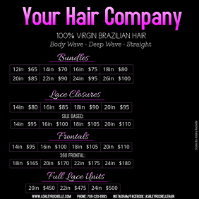 Hair Prices Instagram Post template