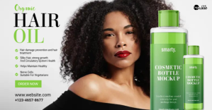 White Hair Oil Promotion delt Facebook-billede Template