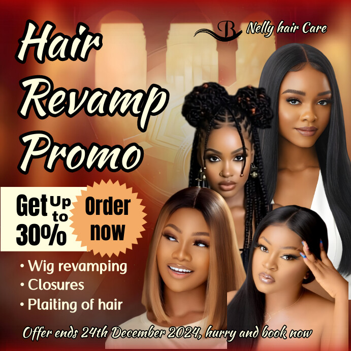 Hair Revamp Promo Instagram Post template