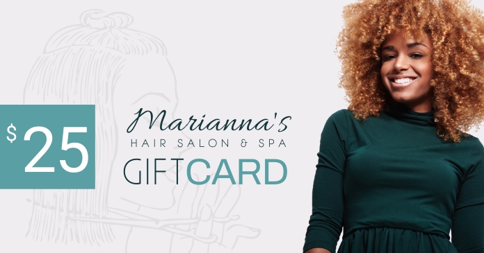 hair salon & spa gift voucher 2023 Facebook Shared Image template