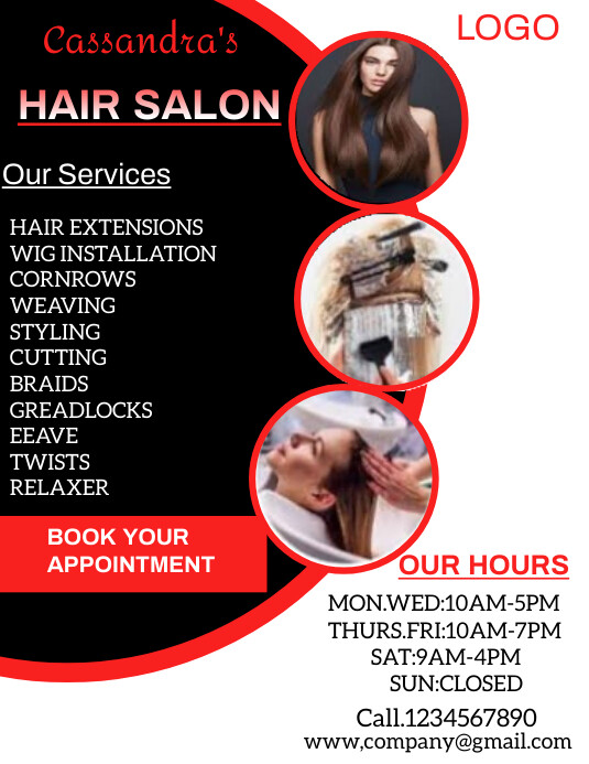 HAIR SALON ad flyer template