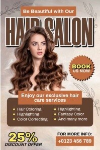 Hair Salon Ads Póster template