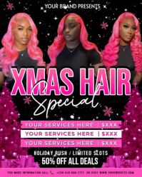 Hair salon Christmas appointment flyer Instagram Portrait template