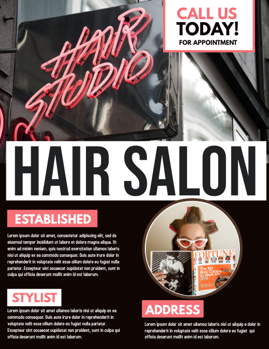 HAIR SALON Template PosterMyWall