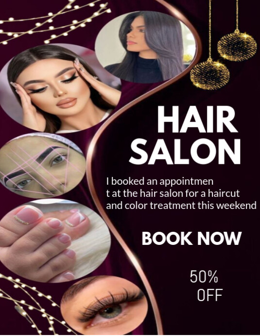 HAIR SALON Folheto (US Letter) template