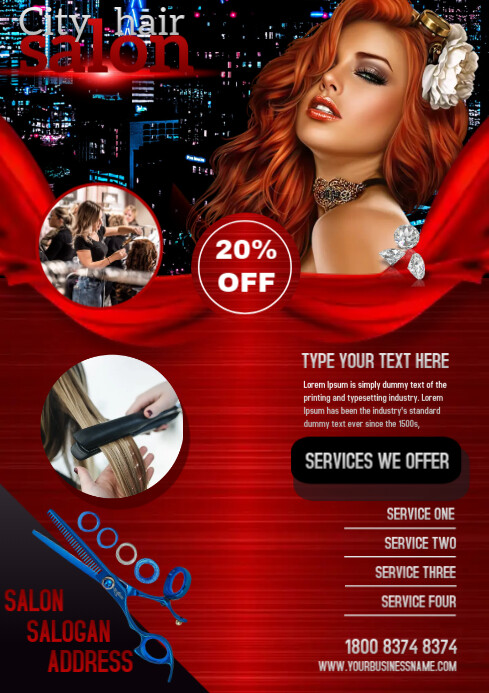 Friseursalon Flyer Vorlage Vorlage Postermywall