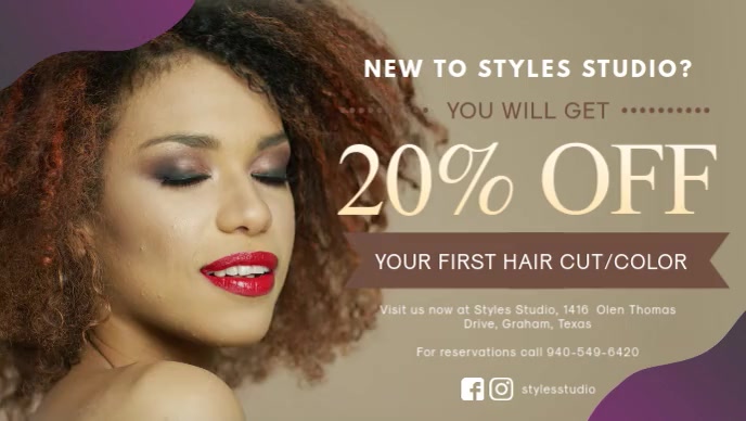 Hair Salon Discount Offer Banner Template Postermywall