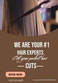 Hair Salon Hairdresser Ad A4 template