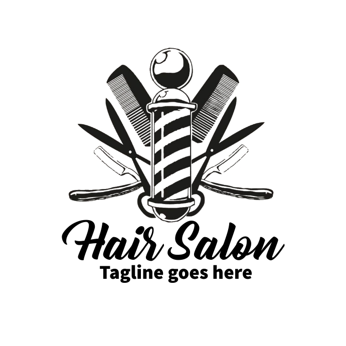 Hair salon logo, berber shop logo template