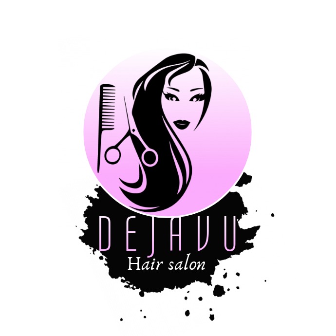 HAIR SALON LOGO DEJAVU BEAUTY SALON LOGO FASH 徽标 template