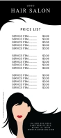 Hair Salon Price List Black Hairstylist Model Price List Rack Card template