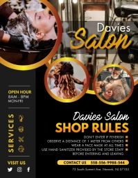 Hair Salon Shop Rules Flyer template