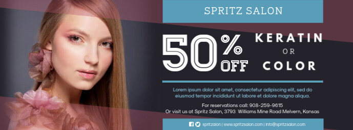 Hair Salon Special Offer Discount Banner Facebook 封面图片 template