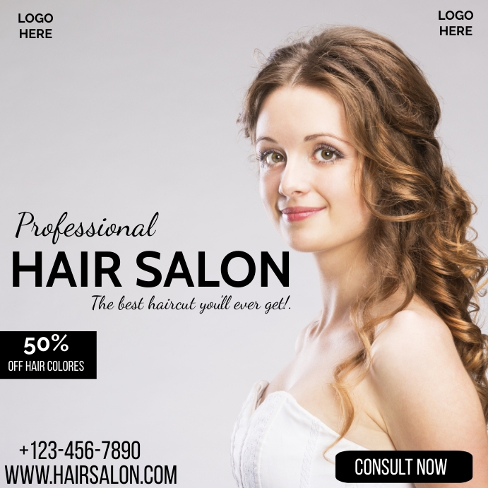 hair salon template PosterMyWall