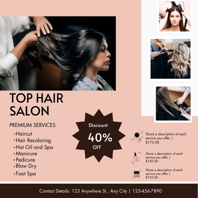 Hair salon template PosterMyWall